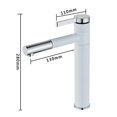 thumbnail image 4 of Grifos de Lavabo Grifo de Baño en Cascada Grifo Mezclador de Lavabo de Una Manija Grifo de Baño Grifo de Agua para Fregadero de Latón Blanco B Macarena Fregadero de lavabo caliente y frío, 4 of 8