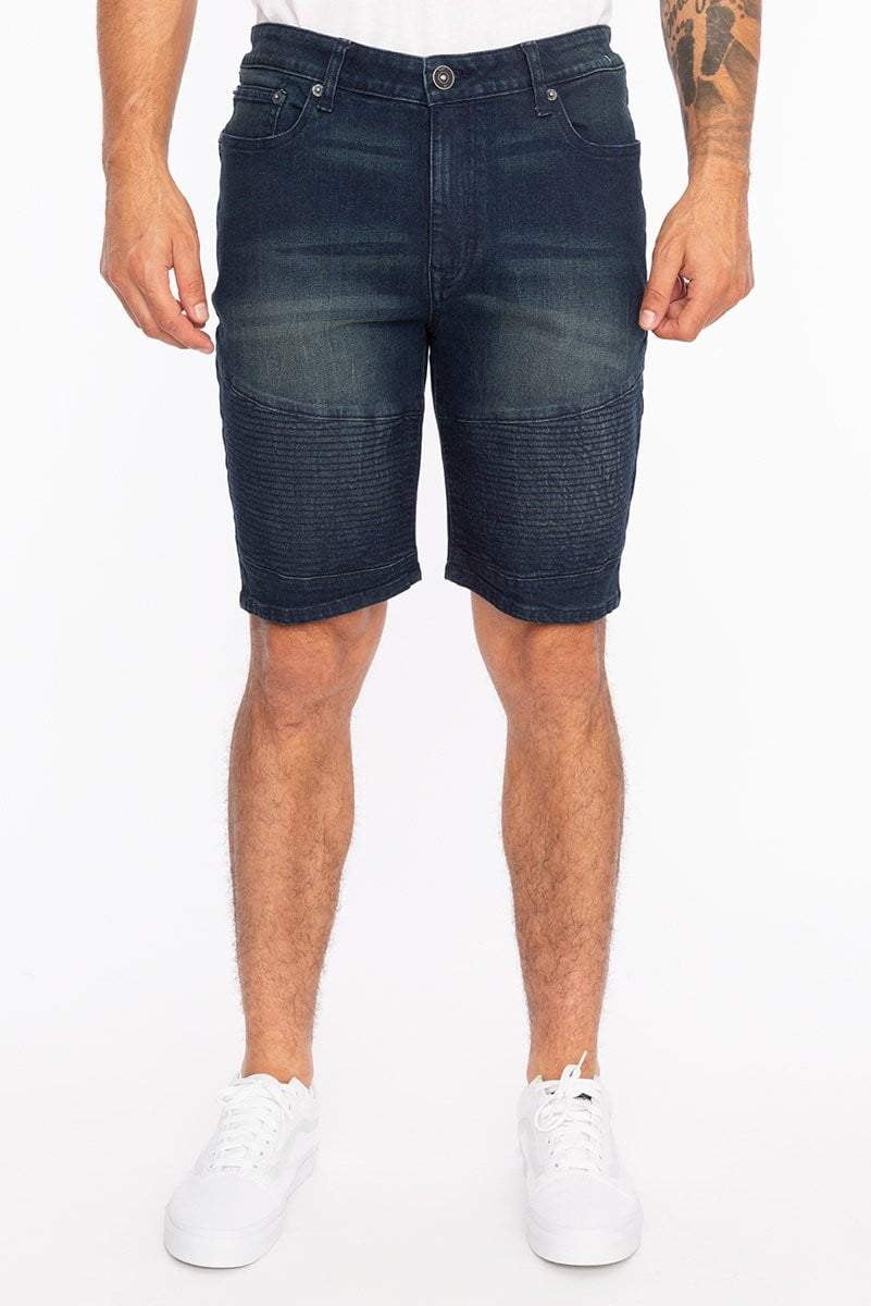 moto denim shorts