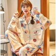 thumbnail image 1 of Conjuntos de pijamas a rayas para Mujer, ropa de dormir de punto de algodón para Mujer, Pijama de dibujos animados para Mujer, ropa de casa Pjs de 2 piezas, 1 of 4