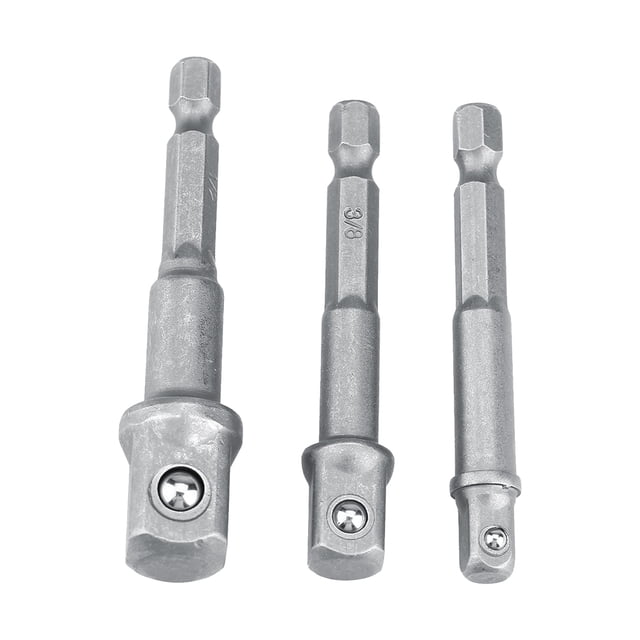 Juego De Adaptadores De Enchufe, Barra De Extensión De Alimentación, 3 Unidades/set, Adaptador De Enchufe, Vástago Hexagonal De 1/4 Pulgadas A 1/4, 3/8, 1/2, Barra De