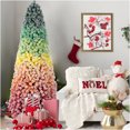 thumbnail image 6 of JERFIT 6ft Rainbow Flocked Artificial Christmas Tree with 1326 Tips, Snow-Covered PVC Branches, Hinged Construction & Metal Stand for Vibrant Holiday Decor, 6 of 9