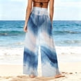 thumbnail image 6 of Levmjia Women's Bohemian Style Lightweight Beach Cover Up Sun Protection Pants Tie Dye Print 100% Polyester Palazzo Pants Swimsuit Cover Up Sarong Skirt S-2XL, 6 of 7