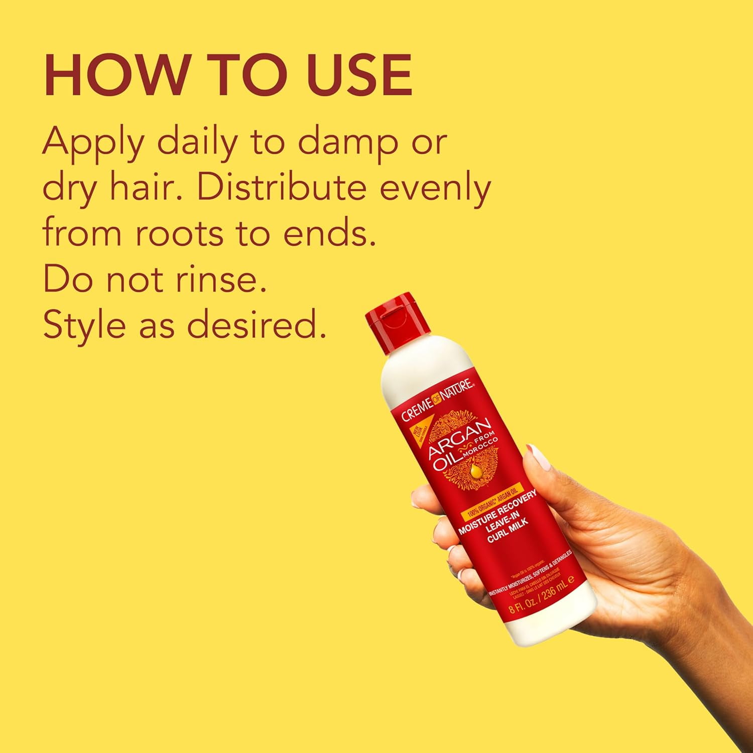Creme of Nature Argan Oil Leave-in Hair Milk 8 oz (Pack of 2)