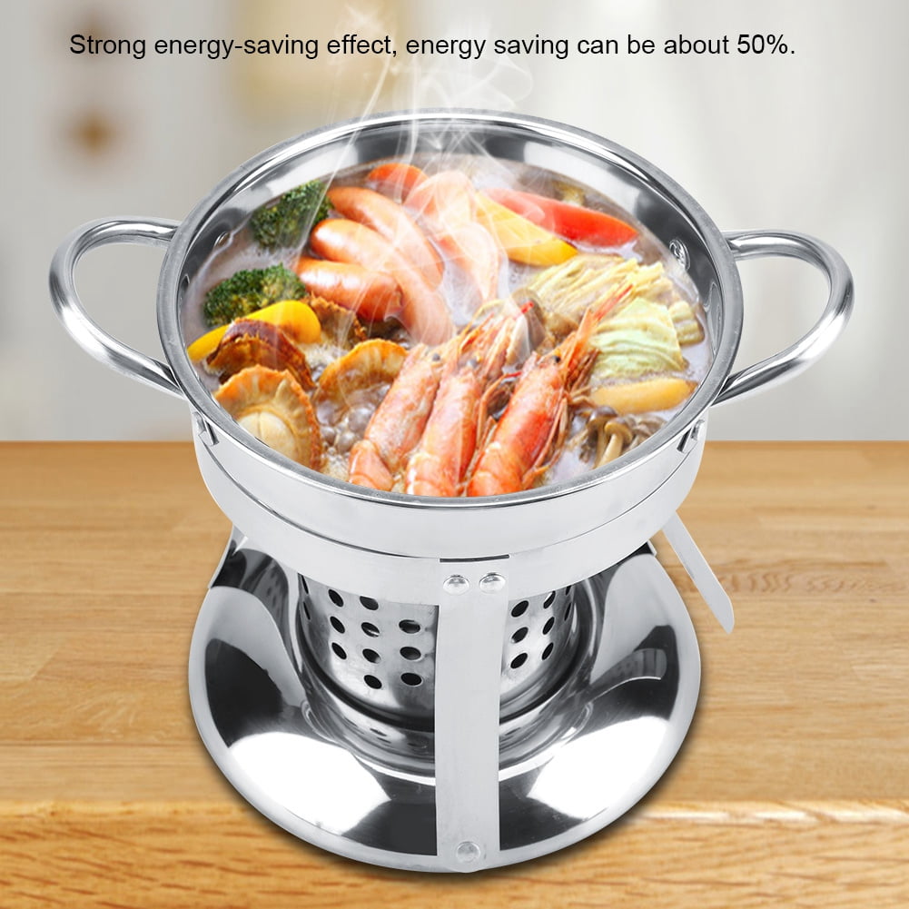 9" hot pot set compatible with ethanol gel good for one person shabushabu 