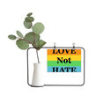 thumbnail image 1 of Transgender Bisexuals Love Not Hate LGBT Metal Picture Frame Cerac Vase Decor, 1 of 2