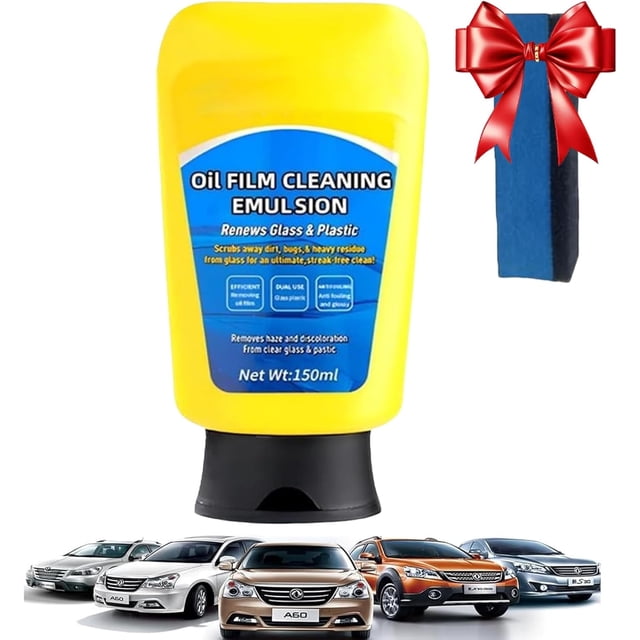 Soapami Oil Film Cleaner, Emulsion Glass Clean Remover, Automotive Oil Film Cleaning Emulsion Renews Glass & Plastic, Car Windows Quick Effect Coating