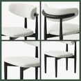 thumbnail image 5 of Mid-Century Modern Wood Dining Chairs Set of 2（PU Leather，Beige & Black）, 5 of 9