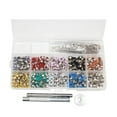 thumbnail image 5 of KAKOWELY 300 Ensemble 6MM Œillets Multicolores Ensemble d'Œillets Robustes Kit de Boutons avec 3 Pcs Outil d'Installation Ensemble d'Outils de Perforation Polyvalent pour Chaussures Vêtements Artisanat, 0.39x"X0.39"X0.16 Pouces, 5 of 5