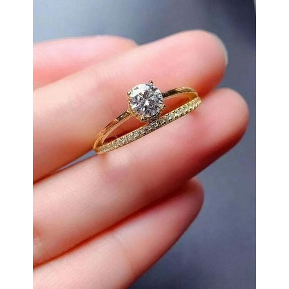 Forever Jewels 2Ct Round Moissanite Womens Wedding Bridal Ring Set 14K White Gold Plated