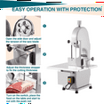 thumbnail image 5 of Electric Bone Saw Machine, 1500W Meat Cutter with 0.16-7.9 Inch Cutting Thickness, 19.3" x 15" Table Saw, Includes 5 Saw Blades for Cutting Chicken, Fish, and Beef, 5 of 7