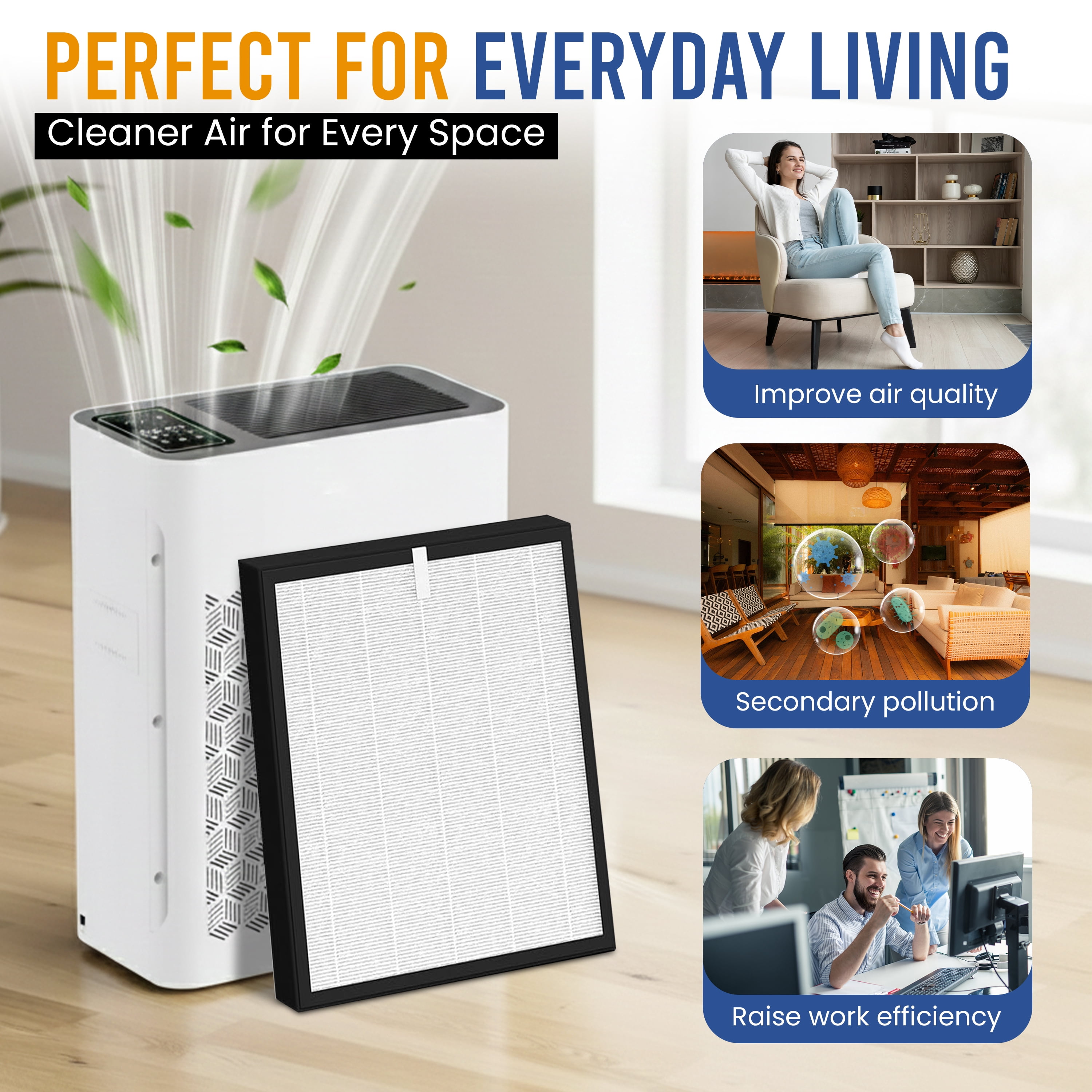 TZ-K2 Replacement Filter for Tolife Air Purifier Filter, Ture H13 HEPA TZ K2 A Air Purifier Filter, 3 Pack