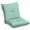 Aqua Leala, variant on Outdoor Plush Modern Tufted Blowfill Dining Chair Cushion, 21 x 40, Water , Fade Resistant, Tufted Cushion for Dining and Bistro Chairs, Blue Garden Floral