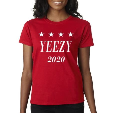 Allwitty 1009 - Women's T-Shirt Yeezy 2020 Kanye West President (Best Fake Yeezy 2 Red October)