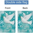 thumbnail image 6 of Winter Garden Flag 28x40 Double Sided, Large Burlap Pigeon Snowflake Garden Yard Flags Peace on Earth for Winter Seasonal Outside Outdoor House Holiday Decor (ONLY FLAG), 6 of 6