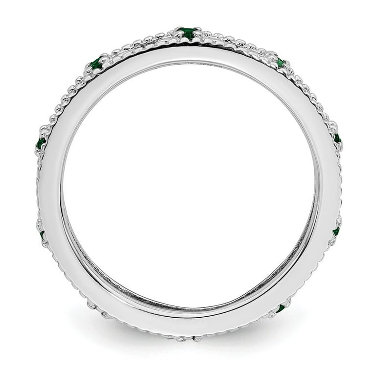 Sterling Silver Stackable Expressions Created Emerald Filigree Ring Sterling Silver Stackable Expressions Created Emerald Filigree Ring