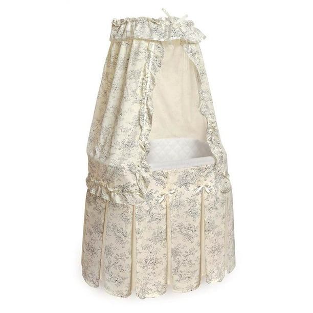 Badger Basket Majesty Baby Bassinet With Canopy Black Toile Com Badger Basket Majesty Baby Bassinet, Badger Round Bassinet Instructions