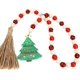 thumbnail image 1 of Guirnalda de cuentas de madera navideña con borlas, guirnalda rústica de cuentas de granja, decoración para colgar en la pared para Navidad (árbol de Navidad), 1 of 4