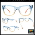 thumbnail image 2 of Womens Hipster Thick Plastic Horn Rim Blue Light Filtering Computer Glasses Blue Beige, 2 of 8