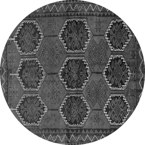 Ahgly Company Indoor Round Persian Gray Traditional Area Rugs, 7' Round