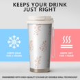 thumbnail image 5 of Floral 18oz Double Drinking Coffee Mug – Vacuum Insulated Stainless Steel Travel Cup with Leakproof Lid, 316 Steel Thermos Tumbler for Hot & Cold Beverages,Thanksgiving,Christmas, Spring,Flower, 5 of 6