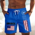 thumbnail image 2 of CONZONE Independence Day Mens Casual Shorts Elastic Waist Drawstring 4Th Of July Shorts For Men Patriotic Usa Flag Graphic Lightweight Loose Fit July 4Th Shorts With Pockets, 2 of 5