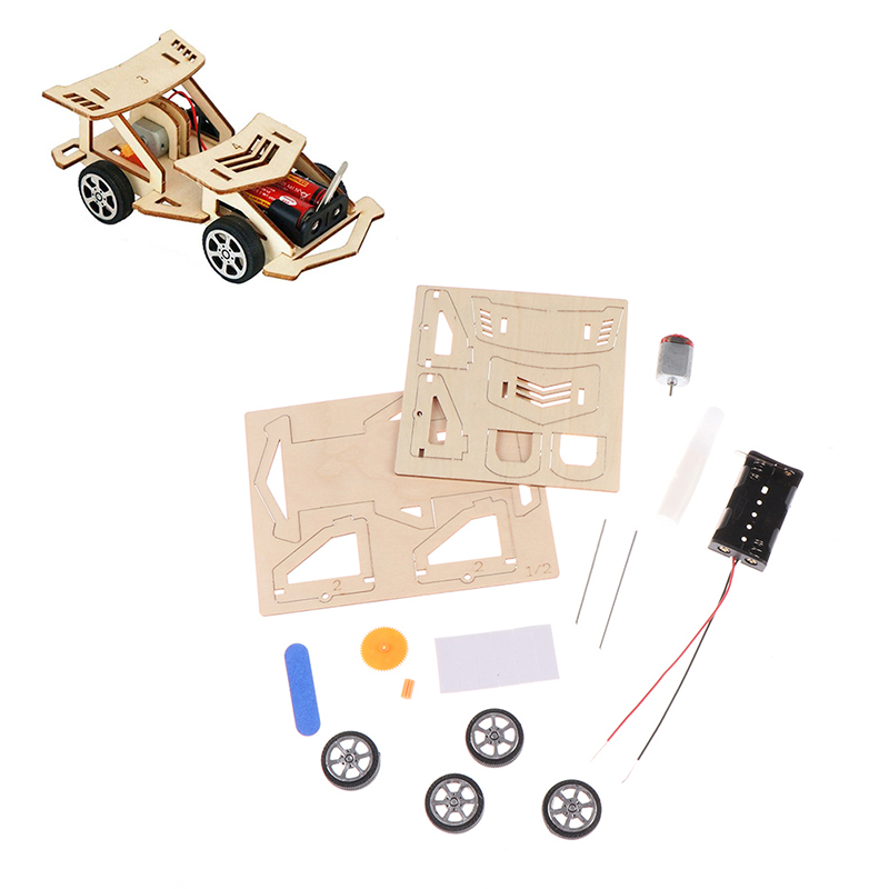 MageCrux DIY Assembly Racing Car Vehicle Model Kit Physical Science Experiment Wooden Toy