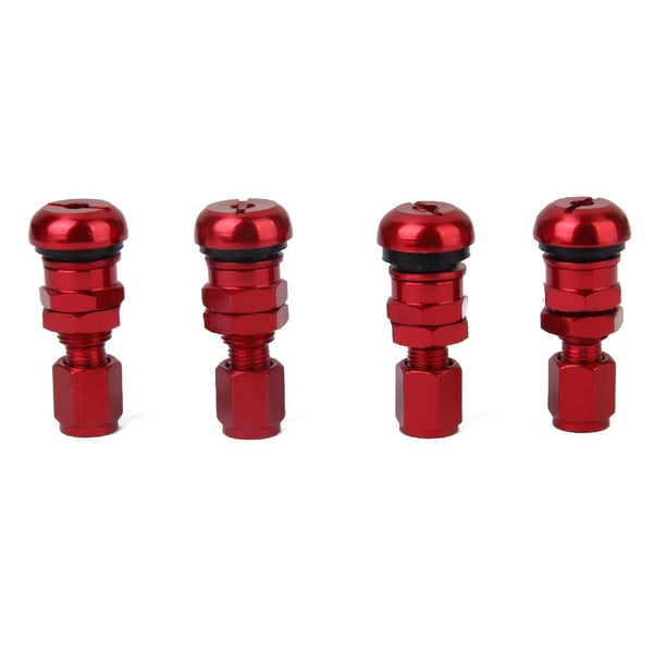 Tapas de vástago de válvula de neumático de rueda de aluminio universal Phenovo 4 piezas negro
