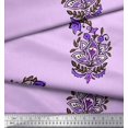 thumbnail image 3 of Soimoi Polyester Crepe Fabric Leaves & Floral Block Decor Fabric Printed Yard 42 Inch Wide, 3 of 3