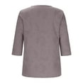 thumbnail image 4 of Fgnfyis Womens Tops Solid Color Round Neck Three Quarter Sleeve T Shirt Top for Women's Fashion and Casual Wear T Shirts for Women Coffee M, 4 of 5