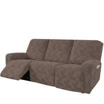 Lavish Cover Stretch Recliner Sofa Cover, Non-Slip Slipcovers for Recliner Sofa, Washable Furniture Protector with Pocket & Elastic Bottom for Kids Pets, 3 Seaters, Coffee