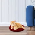 thumbnail image 2 of SLYNSHome Calming Dog & Cat Bed,Anti-Anxiety Donut Warming Cozy Soft Round Bed Fluffy Faux Fur Plush Cushion Bed for Small Medium Dogs and Cats - Watermelon Red, 2 of 5