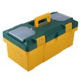 thumbnail image 4 of Caja de herramientas de hardware para automóvil, almacenamiento portátil con bandeja extraíble, estuche para piezas pequeñas, color amarillo y verde (19 pulgadas (45 x 23 x 20 cm)), 4 of 12