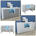 thumbnail image 5 of TV Cabinet for 65+ Inch TV, LED Light TV Stand Console Table Entertainment Center w/16 Colors &Remote Control, High Gloss Media Console, TV Cabinet Grey, 5 of 6