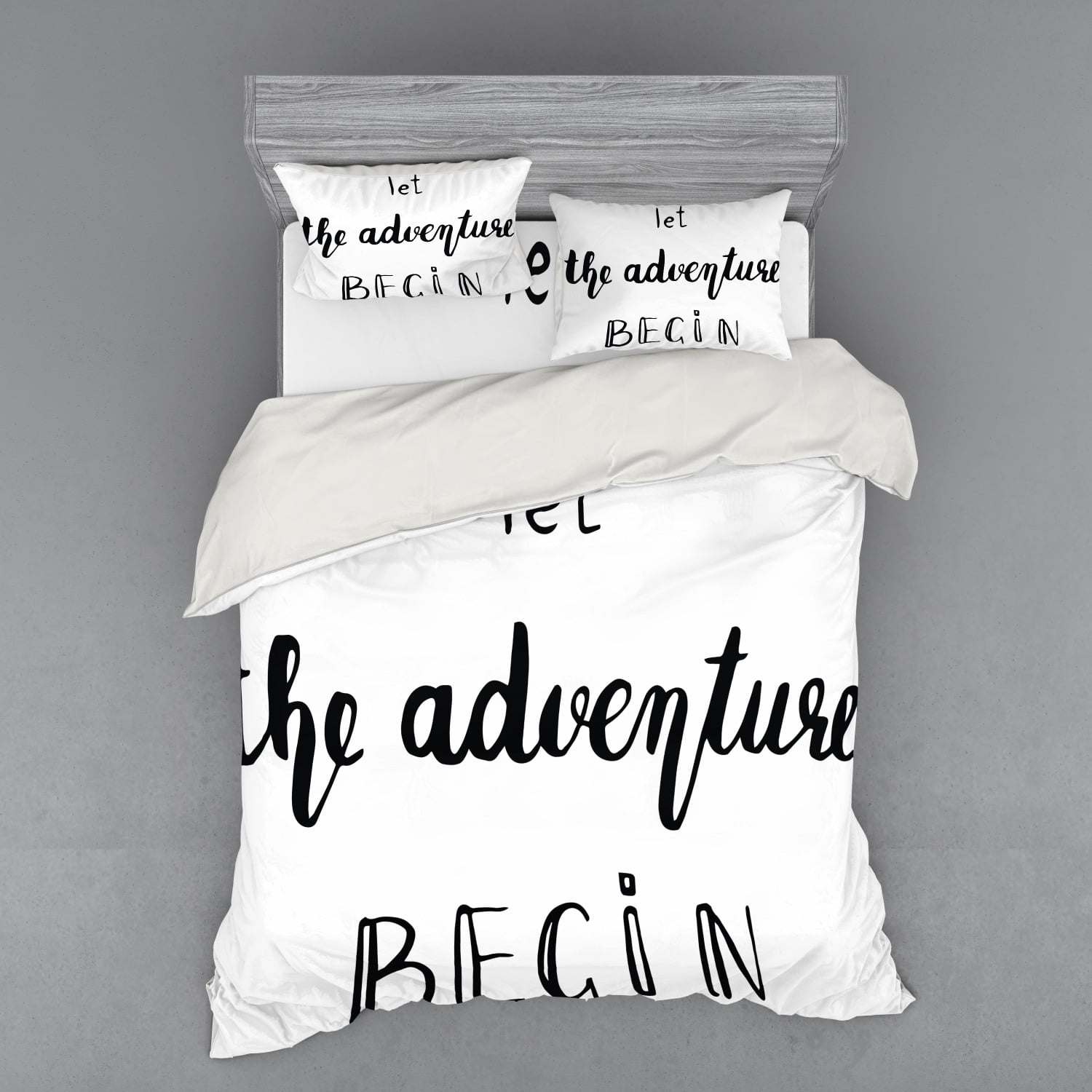 Adventure Duvet Cover Set Hand Written Style Different Typography