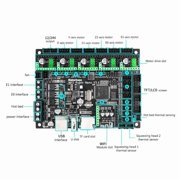 Dual Axis 3D Printer Motherboard HPDXS002154 With TFT Display Set For 6 Axes Motor Controllers