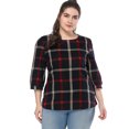 thumbnail image 2 of Blusa de mujer, cuello redondo, manga 3/4, camisa vintage suelta, tops Irfora XXL, 2 of 6