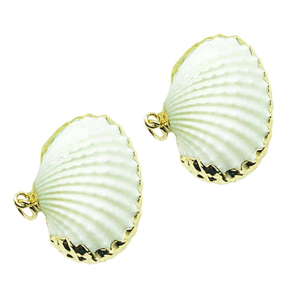 Pendientes colgantes chapados en oro natural (2 unidades/paquete) Cáscara