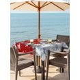 thumbnail image 2 of Outdoor Tablecloth with Umbrella Hole and Zipper, Red Christmas Square Table Cloth 54x54 Inch Waterproof Tablecloth, Xmas Winter Snowman Snowflakes Trees Picnic Table Cover for Patio Camping, 2 of 7