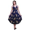 thumbnail image 1 of Bimba Floral Ladies Printed Resort Midi Drawstring Dress Spaghetti Strap Beach Wear-XXX-Large, 1 of 1