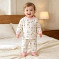 thumbnail image 5 of Toddler Girls Pajama Sets - Snug Fit Long Sleeve Shirring Sleepwear, Soft Breathable Kids Pjs,6-12 Months 12-24 Months 2t 3t 4t 5t 6t 7t 8t 9t Children(Pink,12-24 Months), 5 of 7