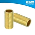 thumbnail image 3 of Uxcell M10 Lamp Pipe 20mm Threaded Hollow Tube Adapter Brass Coupler Connector Pipe Fitting 10 Pack, 3 of 5