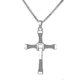 thumbnail image 1 of 925 Sterling Silver Genuine Rhinestone Cz Fast And Furious 7 Cross Charm Pendant Necklace For Men, 1 of 3