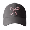 thumbnail image 4 of XIAOCHA Women's Bow Embroidered Dad Hat Breathable Outdoor Sun Protection Baseball Cap for City Strolls Trucker Hat,Dark Gray, 4 of 4
