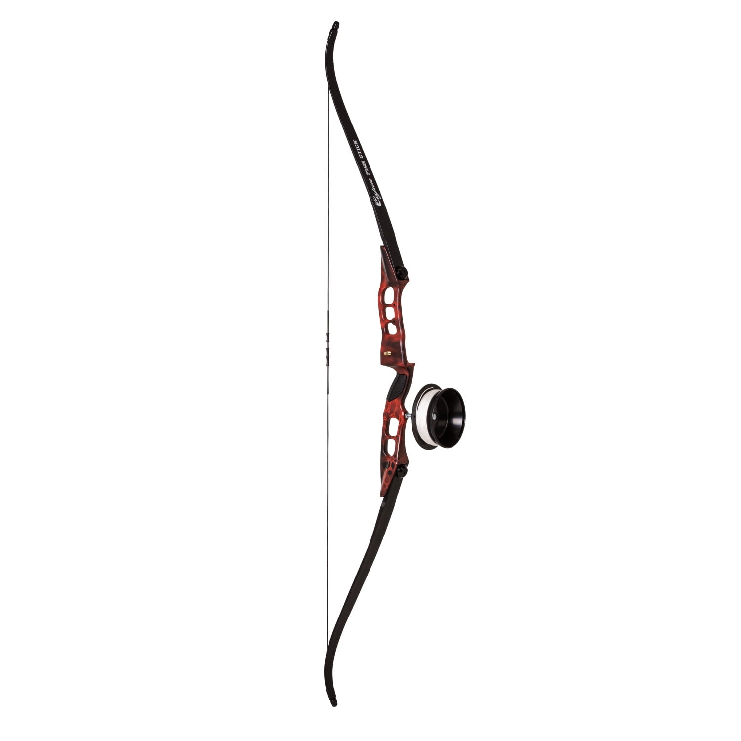 Cajun Fish Stick Take-Down Bowfishing Bow Set Includes Drum Reel with Line, Roller Rest, Arrow with Piranha Point, and Blister Buster Finger Pads