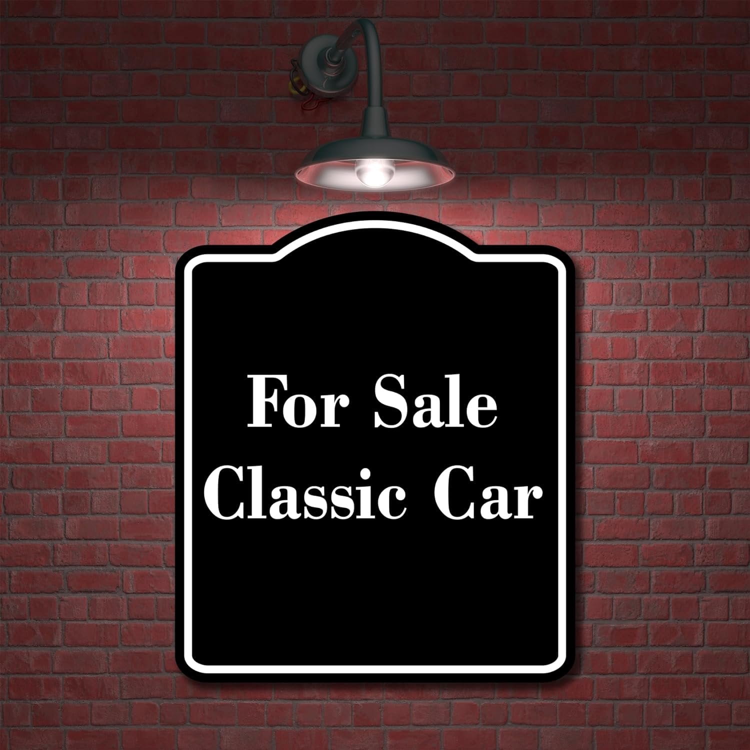 For Sale Classic Car BLACK Aluminum Composite Sign 15''x18''