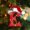 E, variant on 2.36 Inch 2D Acrylic Christmas Letter Pendant E with Santa Hat Red Bow DIY Tree Hanging Decor
