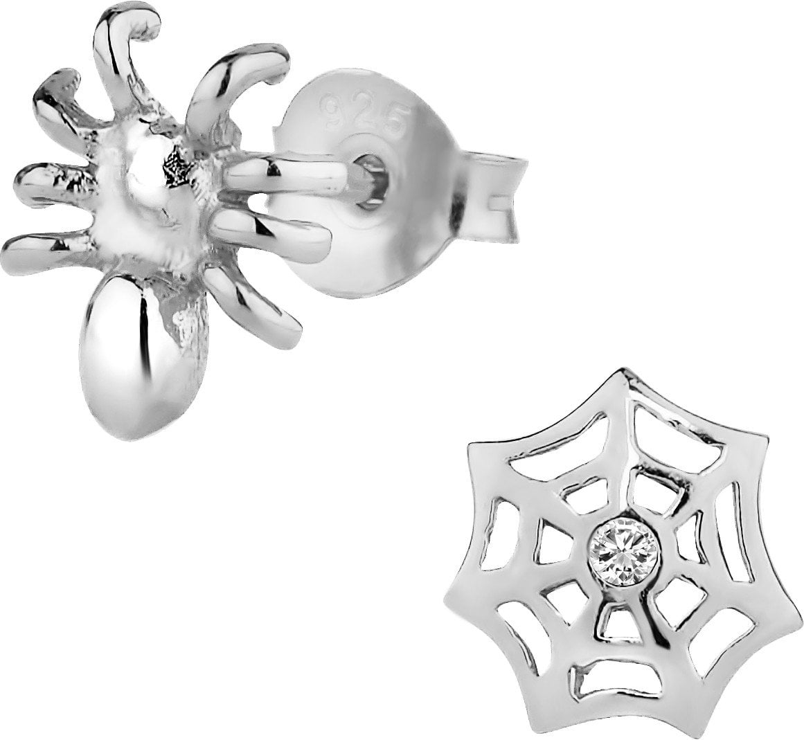 Girls Spider Colorful Ear Studs 925 Sterling Silver