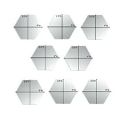 Blue Moon Studio Peel & Stick Silver Hexagon Wall Decals Adult Teen Tween, 8 Pack
