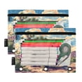 thumbnail image 2 of Dailycode 2 Pack Pencil Pouch for 3 Ring Binder Smooth Zipper Folders with Pockets Clear Window Pencil Case, Big Turtle on Desert, 2 of 6