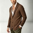 thumbnail image 5 of Mens Cardigan Sweater Knit Blazer Suit Jacket Casual Two Button Lightweight Sport Coat with Multi Pockets, 5 of 5